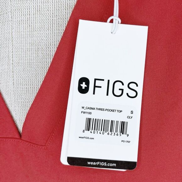 NWT FIGS Casma Three Pocket Scrub Top sz S * Clay Scrubs Shirt Classic Fit - Picture 6 of 7